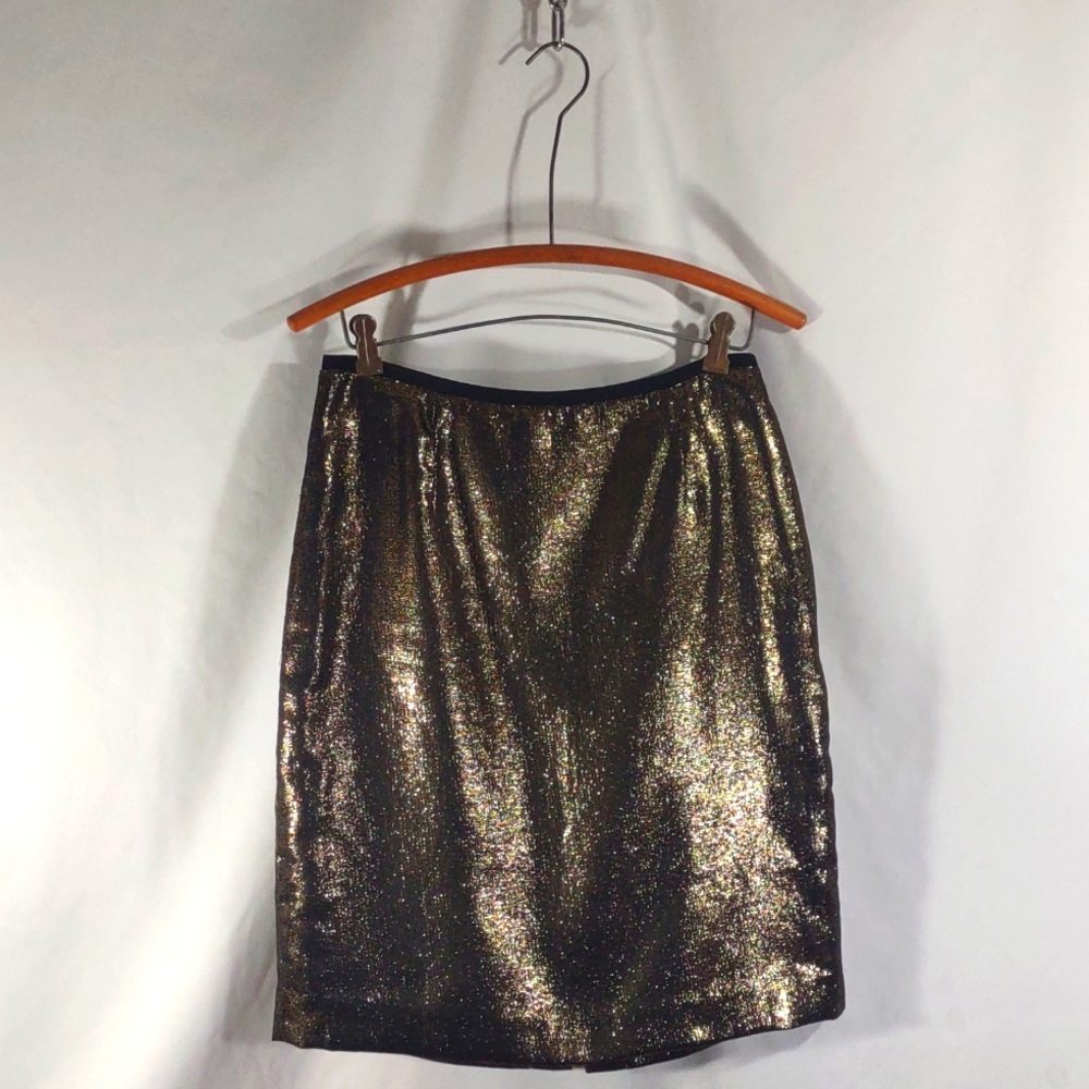 Gold Lamé Tory Burch Skirt